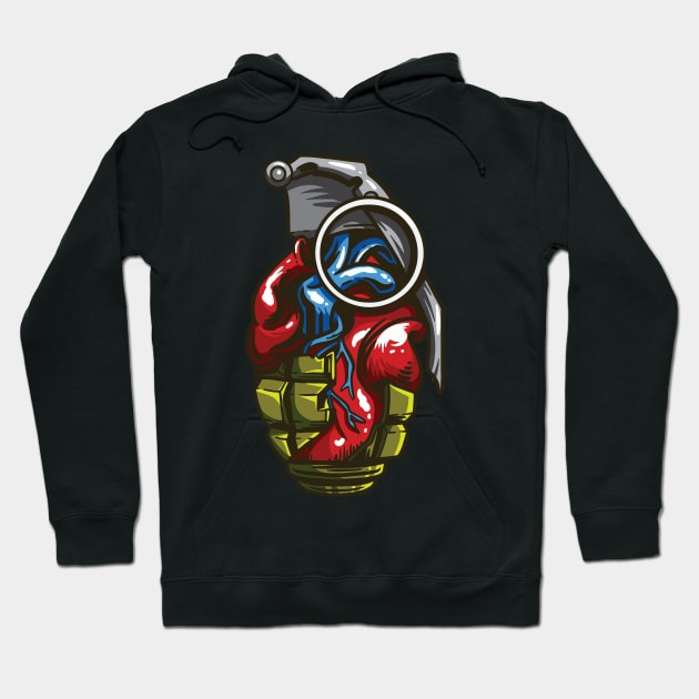 Heart Anatomy Love Grenade Hoodie by Shirtbubble